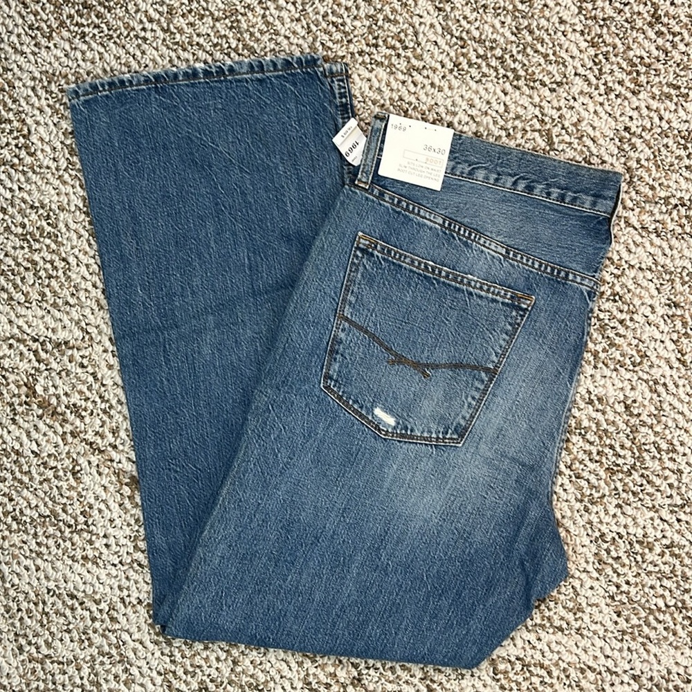 GAP 1969 BOOT CUT JEANS  DESTRUCTED Men’s 36x30 NWT - Picture 14 of 15